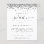 バジェットシルバーグリッターブライダルシャワー招待 (正面)