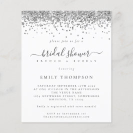 バジェットシルバーグリッターブライダルシャワー招待