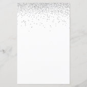 バジェットシルバーグリッターブライダルシャワー招待 (裏面)