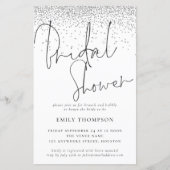 バジェットシルバーグリッターブライダルシャワー招待 (正面)