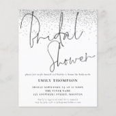 バジェットシルバーグリッターブライダルシャワー招待 (正面)