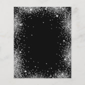 バジェットシルバーグリッターブラック13th誕生日招待状 (裏面)