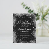 バジェットシルバーグリッターブラック18th誕生日招待状 (スタンド正面)