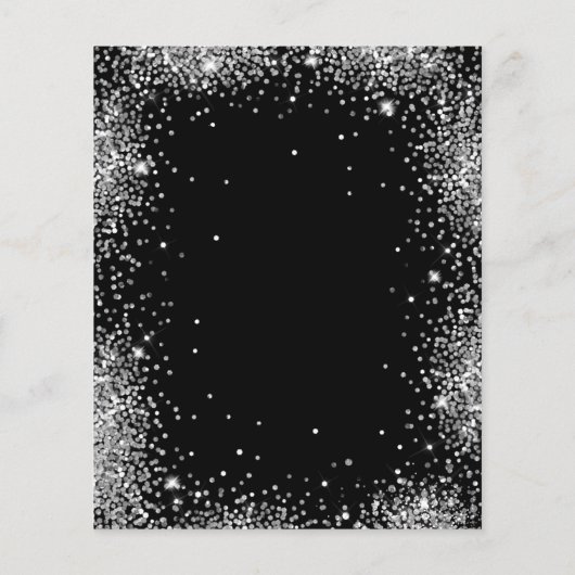 バジェットシルバーグリッターブラック18th誕生日招待状 (裏面)