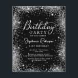 バジェットシルバーグリッターブラック21st誕生日招待状<br><div class="desc">このシックなシルバー祝グリッターとブラック21歳の誕生日招待状では、あなたのマイルストーンを達成。黒地にきらめくグレーの銀グリッター枠を設け、touchの手書き書きエレガントでデザインを高めフェミニンる。あらゆる年齢に対応した完全なカスタマイズが可能で、お客様のお祝いをユニークに作るのに最適。私連絡はアイテムのマッチングやサポートを受ける！</div>