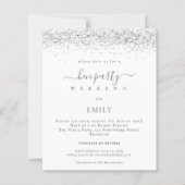 バジェットシルバーグリッターヘンウィークエンドイナリー招待状 (正面)