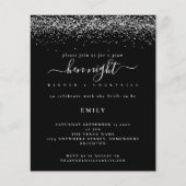 バジェットシルバーグリッターヘンナイトブラック招待状 (正面)