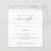 バジェットシルバーグリッターヘンナイト招待状 (正面)