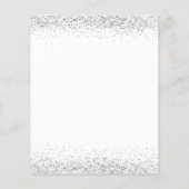 バジェットシルバーグリッターホワイト新年パーティー招待 (裏面)