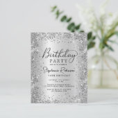 バジェットシルバーグリッターメタル70th誕生日招待状 (スタンド正面)