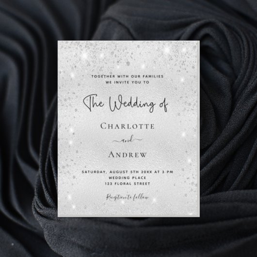 バジェットシルバーグリッターモダンエレガントな結婚式