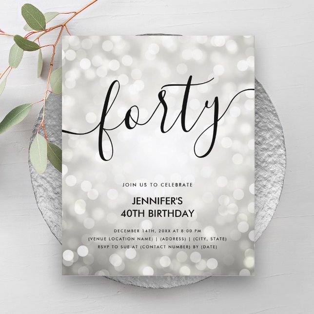 バジェットシルバーグリッターライト40歳の誕生日 (BUDGET Silver Glitter Lights 40th Birthday )