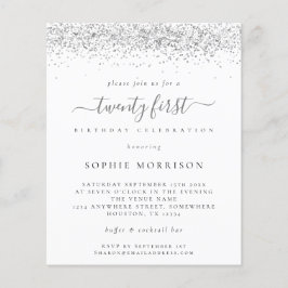 バジェットシルバーグリッター二十パーティー招待状