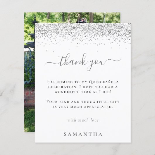 バジェットシルバーグリッター写真キンセアニェラありがとう (正面/裏面)