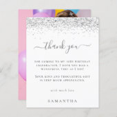 バジェットシルバーグリッター写真甘い16ありがとう (正面/裏面)