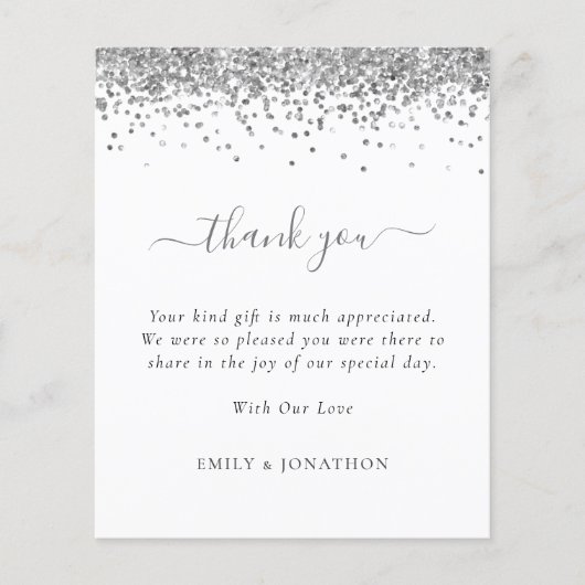 バジェットシルバーグリッター写真結婚の感謝の気持ち (正面)