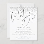 バジェットシルバーグリッター我々はQRコード結婚式の招待をする (正面)