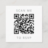バジェットシルバーグリッター結婚ホワイトのQRコードRSVP エンクロージャーカード (裏面)