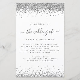 バジェットシルバーグリッターQRコードウェディング招待