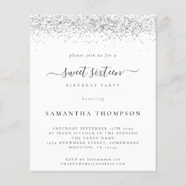 バジェットシルバーグリッターSweet sixteen招待状