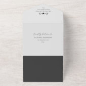 バジェットシルバーグレー結婚rsvp オールインワン招待状 (外側)