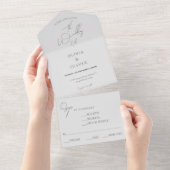 バジェットシルバーグレー結婚rsvp オールインワン招待状 (貼ってはがせる)