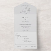 バジェットシルバーグレー結婚rsvp オールインワン招待状 (内側)