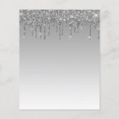 バジェットシルバードリッピンググリッター結婚式招待状 (裏面)