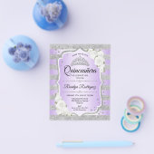 バジェットシルバーパープルキンセアニェラ招待状 チラシ (シングル)