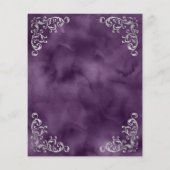 バジェットシルバーパープルヴィンテージウェディングメニュー (裏面)