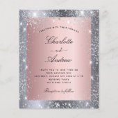 バジェットシルバーピンクグリッターエレガントな結婚式 (正面)