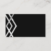 バジェットシルバーブラックアールデコ幾何学的テンプレート 名刺 (裏面)