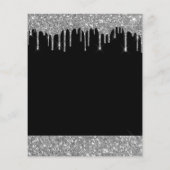 バジェットシルバーブラックグリッター任意の年齢誕生日 チラシ (裏面)