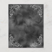 バジェットシルバーブラックヴィンテージウェディングメニュー (裏面)