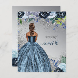 バジェットシルバーブルードレススウィート16誕生日