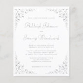 バジェットシルバーリーフ結婚式招待状 (正面)