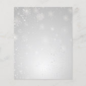 バジェットシルバーレッドスノーフレーク結婚式招待状 (裏面)