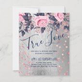 バジェットシルバーロセゴールド海軍ピンクメタリック結婚ズ (正面)