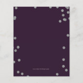 バジェットシルバー紙吹雪ブライダルシャワー招待 (裏面)