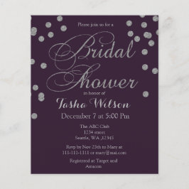 バジェットシルバー紙吹雪ブライダルシャワー招待