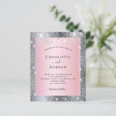 バジェットシルバー赤面ピンクグリッターエレガントな結婚式 (スタンド正面)