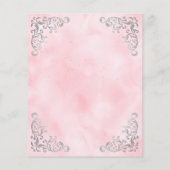 バジェットシルバー赤面ピンクヴィンテージウェディングメニュー (裏面)