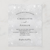 バジェットシルバーQRコードRSVP結婚式招待状 (正面)