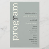 バジェットシンプルアイボリー文字結婚式 プログラム (正面)
