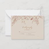 バジェットシンプルエレガンスボホフローラRSVPカード ノートカード (正面)