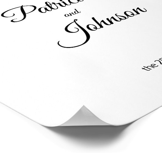 バジェットシンプルエレガントなウェディングウェルカムサイン ポスター (角)