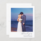 バジェットシンプルエレガントなウェディングフォトサンキューカード (正面/裏面)