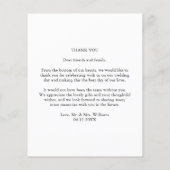 バジェットシンプルエレガントなウェディングフォトサンキューカード (裏面)