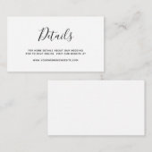 バジェットシンプルエレガントなウェディング詳細エンクロージャ ノートカード (正面/裏面)