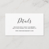バジェットシンプルエレガントなウェディング詳細エンクロージャ ノートカード (正面)
